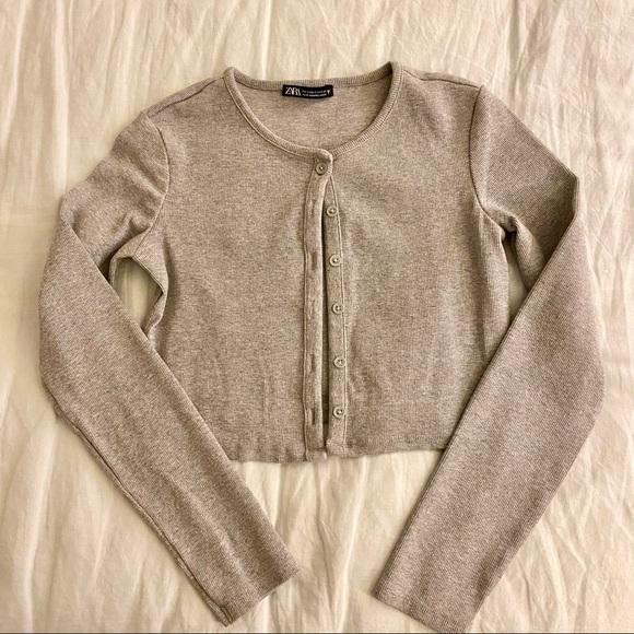 zara ribbed cropped cardigan & tank set NWOT size small - Picture 3 of 6